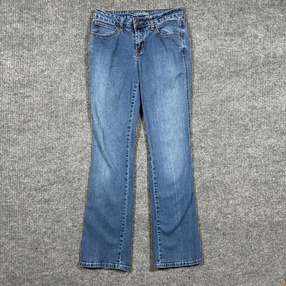 St. John's Bay Womens Bootcut Jeans Size 4 Medium‎ Wash Classic Stretch Denim